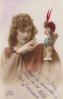 CPA GAMES AND TOYS, YOUNG WOMAN WITH DOLL - Jeux Et Jouets