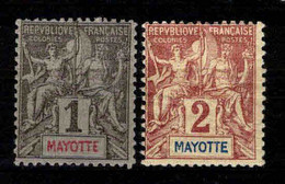 Mohéli  - Colonie Française - 1892  - N° 1/2  - Neufs * - MLH - Nuevos