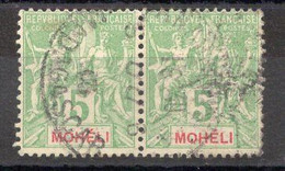 MOHELI Timbre Poste N°4 Paire Oblitérée  TB Cote 6.00€ - Used Stamps