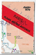 Paris. Plans Métro Autobus RATP 1979 - Europe