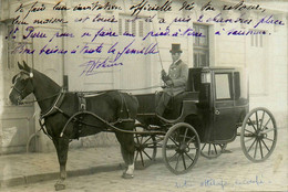 Saumur * Carte Photo 1909 * Un Cocher Et Son Attelage Cheval * Calèche - Saumur