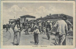 79322 - ALBANIA - VINTAGE POSTCARD :  VALONA Vlora 1936 MARKET - Albanie