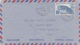 ESC De Saint-Pierre Et Miquelon (975) Pour North Cambridge (USA) - CAD 16 Novembre 1954 - Timbre YT 346 - Briefe U. Dokumente