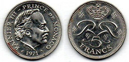 Monaco 5 Francs 1971 SUP - 1960-2001 Neue Francs