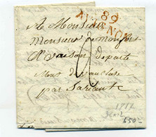 89 AVIGNON ( 36X12 Rouge) / Dept D Vaucluse / 1817   Côte 150€ - 1801-1848: Précurseurs XIX