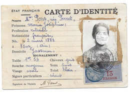 1943 JASSERON PERRET MARIA EP PONS NEE A BOZ EN 1882 - CARTE IDENTITE AIN - Historical Documents