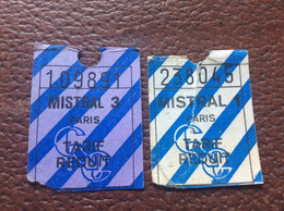 2  TICKETS  D’ENTREE  Cinémas MISTRAL   Paris - Tickets - Vouchers