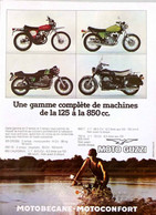 Publicité Papier MOTO GUZZI 125 CROSS 250 TS 850 CALIFORNIA   Mai 1975 MR 2219 - Advertising