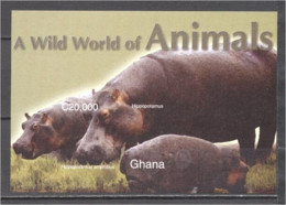 Ghana 2004, Hippo, Block IMPERFORATED - Ghana (1957-...)