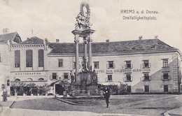 KREMS AN DER DONAU (NÖ) - Dreifaltigkeitsplatz, Hotel Zum Goldenen Hirschen, Karte Gel.191? V. Krems > Liesing A.d.  ... - Krems An Der Donau