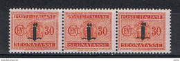 R.S.I.:  1944  TASSE  -  30 C. ARANCIO  STRISCIA  3  N. -  SASS. 64 - Postage Due