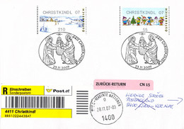 Austria Registered FDC 2007 ATM Winter (both Types) Marked Christkindl 07 (G134-71) - ATM - Frama (labels)