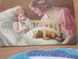 Teddy Bear Children Women Old Postcards - Jeux Et Jouets