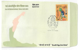 India 2021 International Yoga Day , Special Cover New Delhi  (**) Inde Indien - Cartas & Documentos