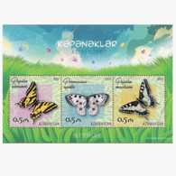 Azerbaijan Stamps 2022 Butterflies / Butterfly Flora MNH - Mariposas