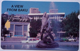 Azerbaijan Aztelecom 300 Unit " A View From  Baku - Fountain  (statue) - Azerbaiyan