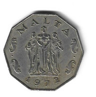 Malta 50 Cents 1972  Km 12   Vf   Catalog Val. 9 $ - Malte