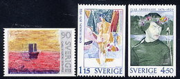 SWEDEN 1978 Painters' Centenaries MNH / **..  Michel 1034-36 - Nuevos