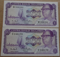 GAMBIA , P 4f + 4g , 1 Dalasi , ND 1972 - 1986, UNC  Neuf , 3 Notes - Gambie