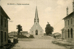 Souain * Place Et L'église Reconstituée * Automobile Ancienne - Souain-Perthes-lès-Hurlus