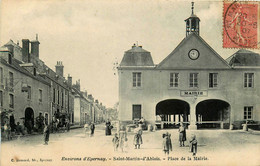 St Martin D'ablois * 1907 * Place De La Mairie * Hôtel Des Trois Meules ? * Halle * Villageois - Other & Unclassified