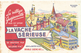 BU 2560 /   BUVARD - LA VACHE SERIEUSE  VILLAGE  GROSJEANVILLE (21,00 Cm X 13,50 Cm) - Lattiero-caseario