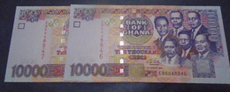 GHANA , P 35b , 10000 Cedis , 2003, UNC   Neuf , 2 Notes - Ghana