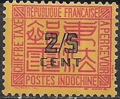 INDO CHINA 1931 Postage Due - ⅖c. - Black And Red/yellow MH - Impuestos