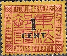 INDO CHINA 1931 Postage Due - 1c. - Black And Red/yellow MH - Strafport