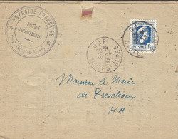 1945- Lettre Pliée Affr. 1,50 F Marianne SEUL Oblit. De GAP ( Hautes Alpes ) - 1921-1960: Moderne