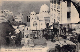 CPA - ALGERIE - ALGER - Animée - Enfants  - La Méduse - Vue Prise De La Haute Ville - Algerien