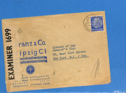 Allemagne Reich 1941 Lettre Avec Censure De Leipzig Aux USA (G6689) - Storia Postale