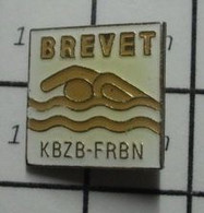 1922 Pin's Pins / Beau Et Rare / THEME : SPORTS / NATATION BREVET BELGE KBZB-FRBN Fédération Royale Belge De Natation - Zwemmen