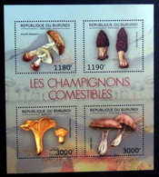 Burundi 2012 Mushrooms Edible Perforated Souvenir Sheet MNH - Neufs