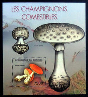 Burundi 2012 Mushrooms Edible Perforated Souvenir Sheet MNH (2) - Unused Stamps