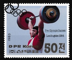 1983 DPK Nord Korea, N° 2353A, Gewichtheben, Olympische Spiele Los Angeles 1984 - Haltérophilie