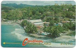 St. Lucia - C&W (GPT) - Coastline - 7CSLA - 1992, 30.000ex, Used - Santa Lucía
