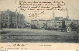 Pologne STETTIN Szczecin . Markt Mit Rathaus 1905 - Polonia