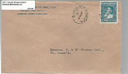 36120 ) Canada Newfoundland Cover Postal History - 1908-1947