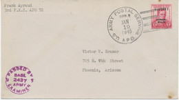 PHILIPPINEN 1945 2C Victory A. Pra.-Feldpost-Zensur-Ersttagsbrief M Duplex-Stpl. "U.S ARMY POSTAL SERVICE / APO / JAN 19 - Philippines