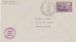 PHILIPPINEN 1945 8C Victory A. Pra.-Feldpost-Zensur-Ersttagsbrief M Duplex-Stpl. "U.S ARMY POSTAL SERVICE / APO / JAN 19 - Filippijnen