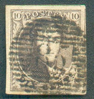 N°6 - Médaillon 10 Centimes Brun, Grandes Marges, Obl. P.85 NAMUR Centrale Et Droite.  Luxe - 19666 - 1851-1857 Medaglioni (6/8)