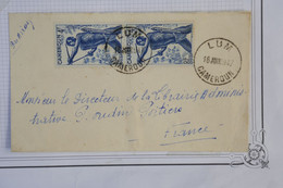 AZ8 CAMEROUN  BELLE LETTRE RR 1947 PAR AVION PETIT BUREAU LUM POUR POITIERS  FRANCE  +++PAIRE DE T.P +   AFFRA. PLAISANT - Lettres & Documents