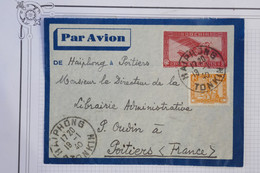 AZ8 INDOCHINE   BELLE LETTRE  1940 HAIPHONG POUR POITIERS  FRANCE  +++++   AFFRANCH. PLAISANT - Luchtpost