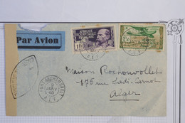 AZ8 AEF    BELLE LETTRE CENSUREE 1940 PORT ARCHAMBAULT  A  ALGER   ++++ AFFRANCH. PLAISANT - Lettres & Documents