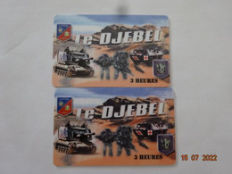 CARTE A USAGE MILITAIRE CARTE INTERNET  LE DJEBEL 3 HEURE PASSMAN LOT DE 2 CARTES VERSOS DIFFERENTS - Military Phonecards