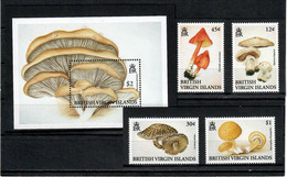 British Virgin Islands 1992 . Mushrooms. 4v.+S/S - British Virgin Islands