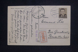 TCHÉCOSLOVAQUIE - Entier Postal De Praha Pour Bruxelles En Exprès En 1953 - L 126133 - Cartes Postales
