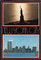 AMUS - Multi-vues : Statue De La Liberté & Manhattan Avec Les Tours Jumelles - Panoramische Zichten, Meerdere Zichten