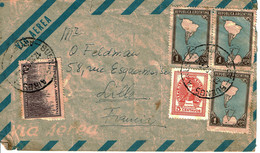 1952 - Lettre D'Argentine Pour Lille (France)  - Tp N° 454 + 462 + 452A - Briefe U. Dokumente